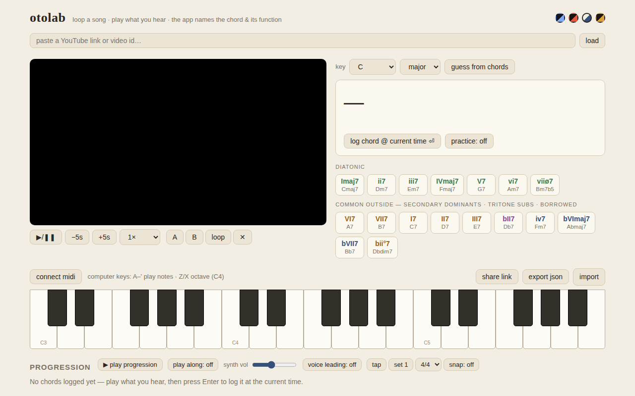 otolab — ear training over real songs